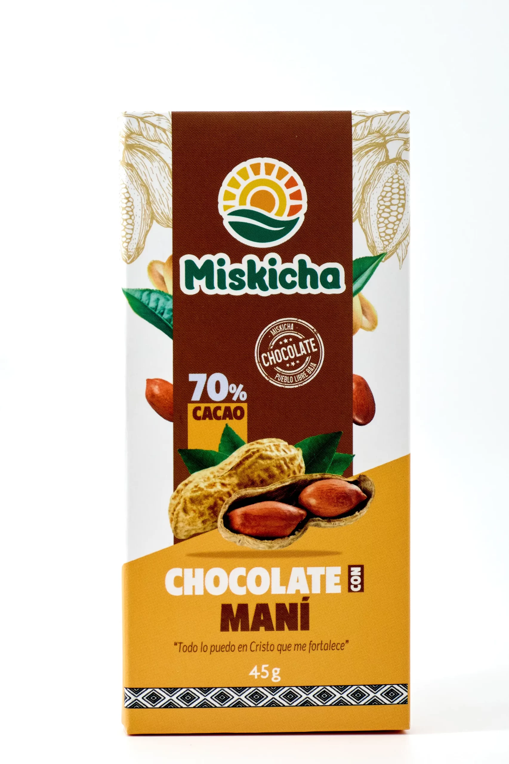 Chocolate con maní 70% cacao