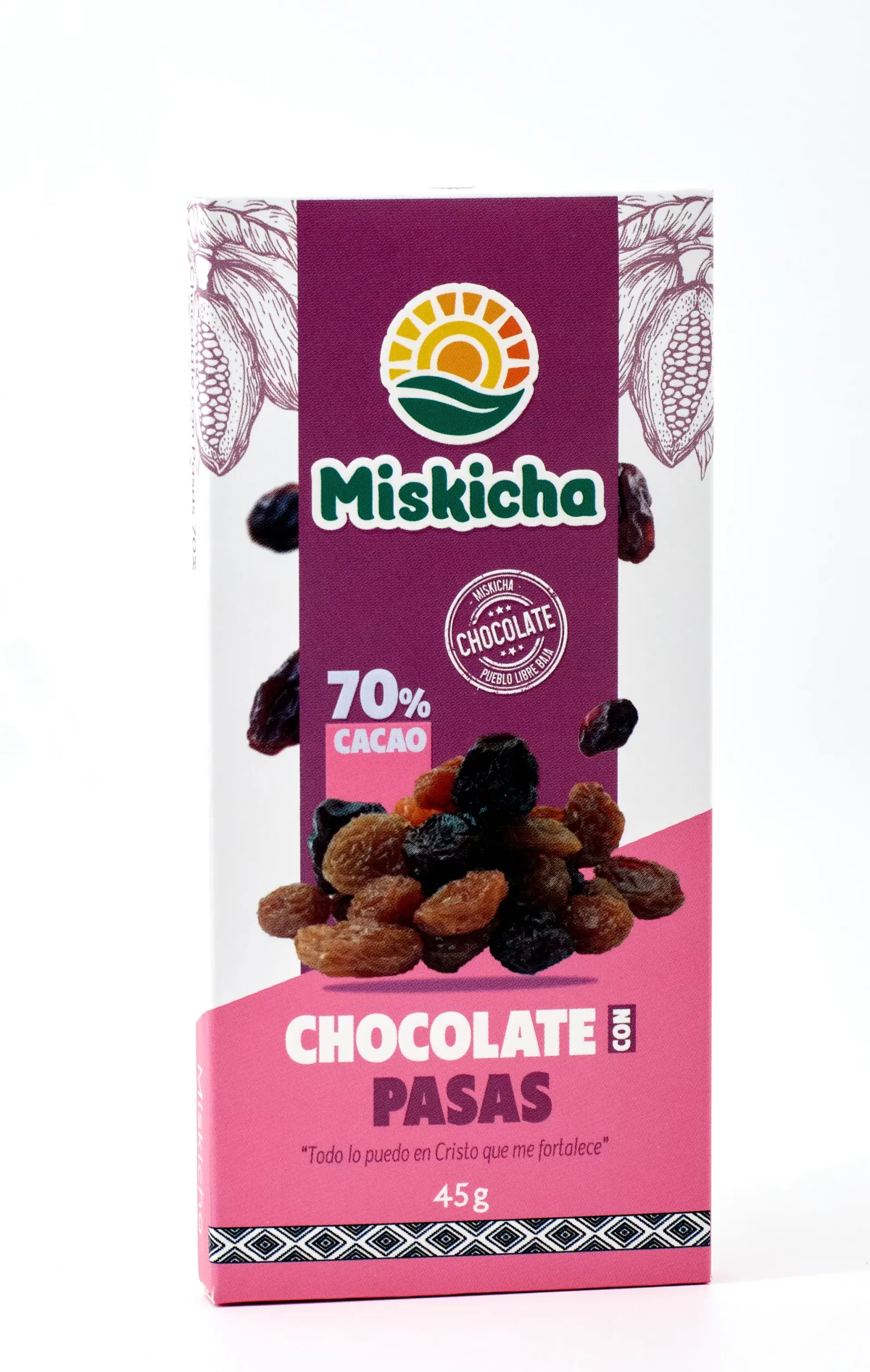 Chocolate de pasas 70% cacao
