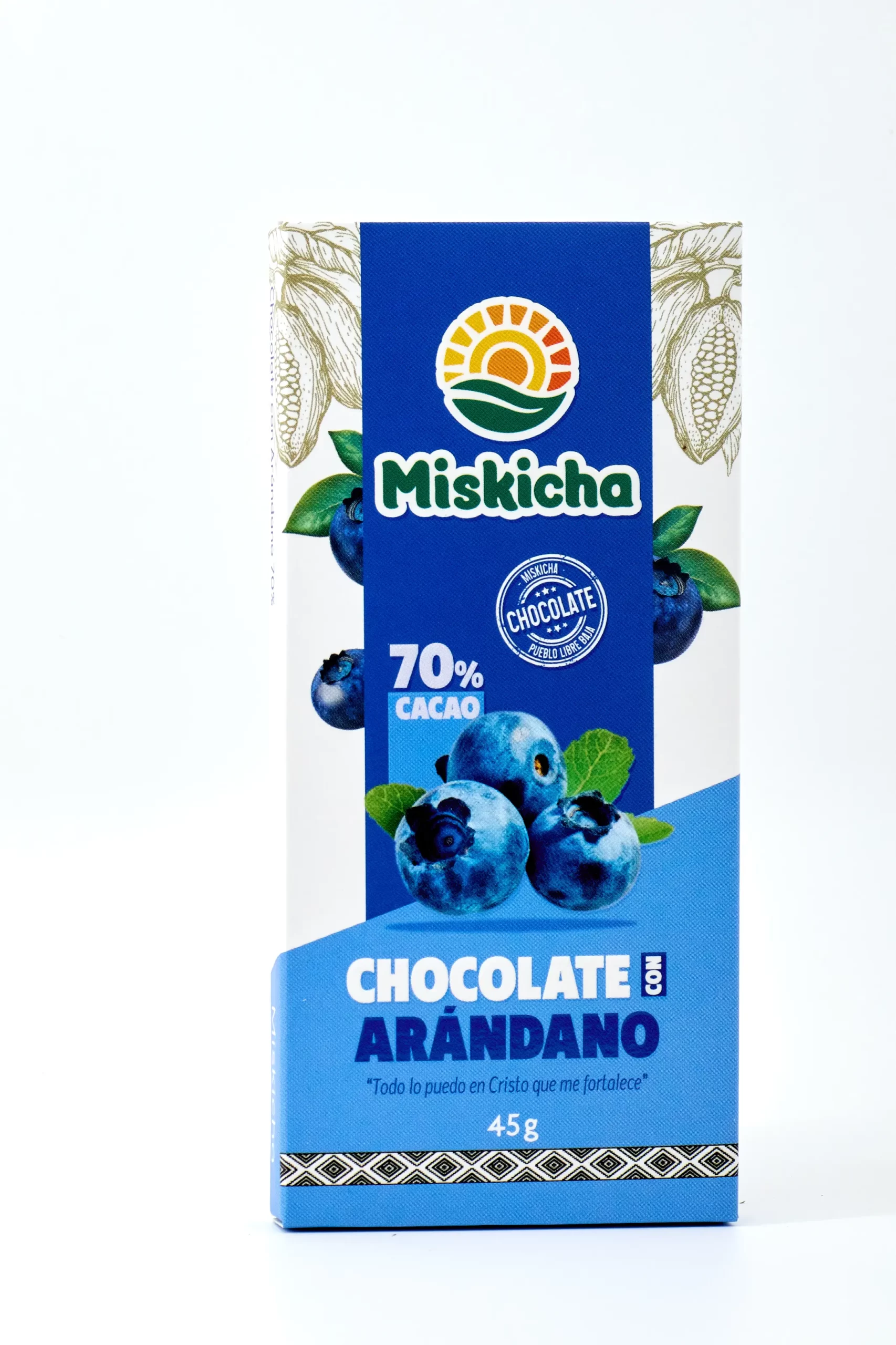 Chocolate con arándano 70% cacao