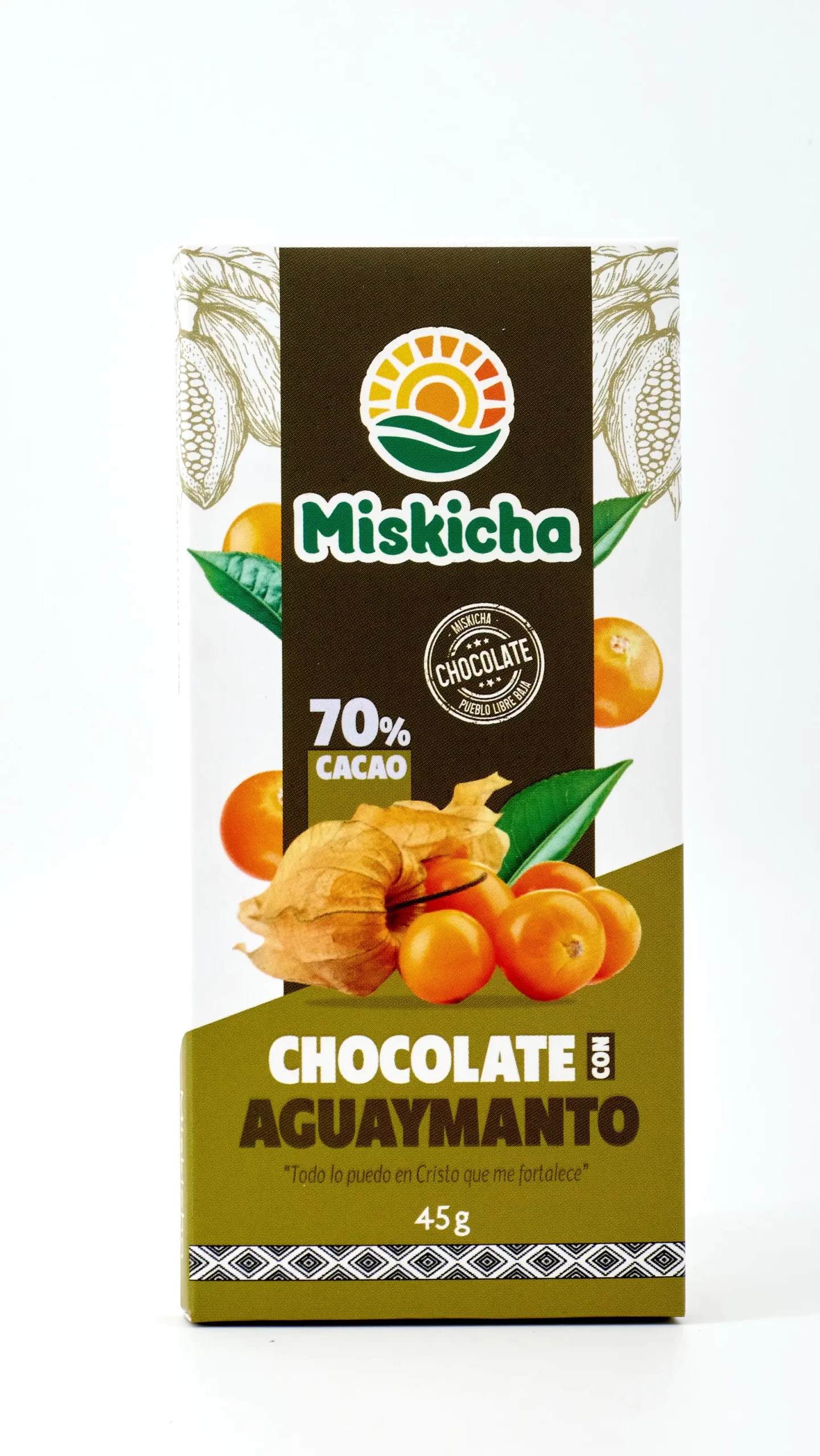 Chocolate con Aguaymanto 70% cacao