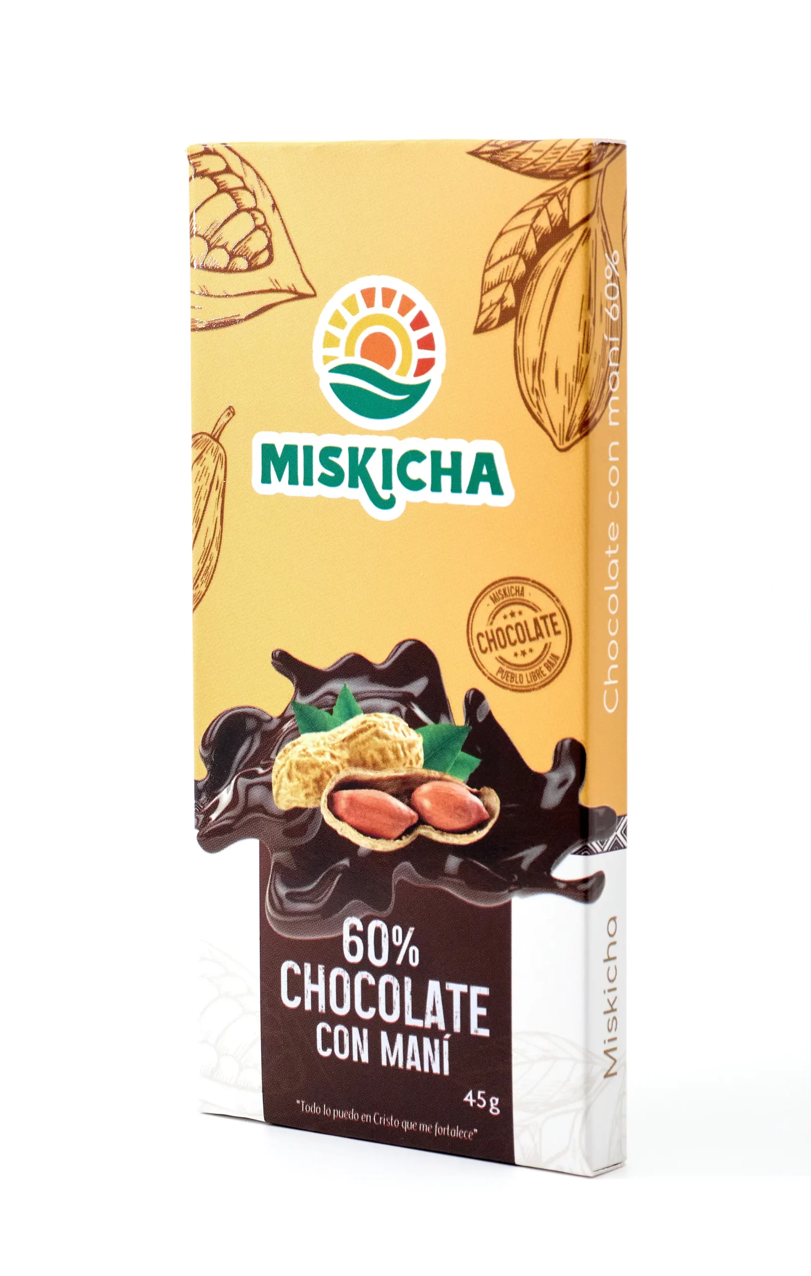 Chocolate con maní 60% cacao - Imagen 3